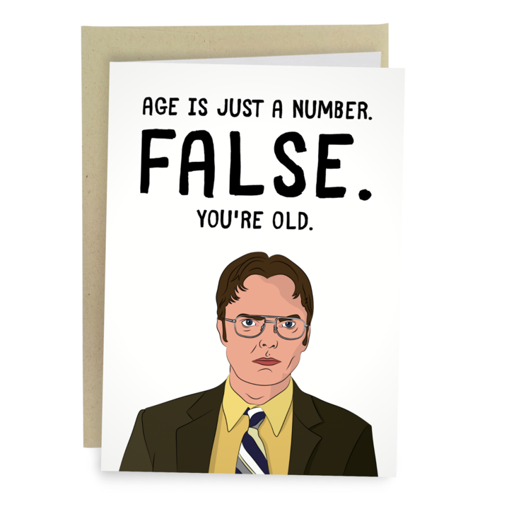 FALSE Dwight Schrute Birthday Greeting Card