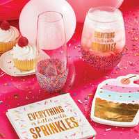 Stemless Wine Glass with Beads