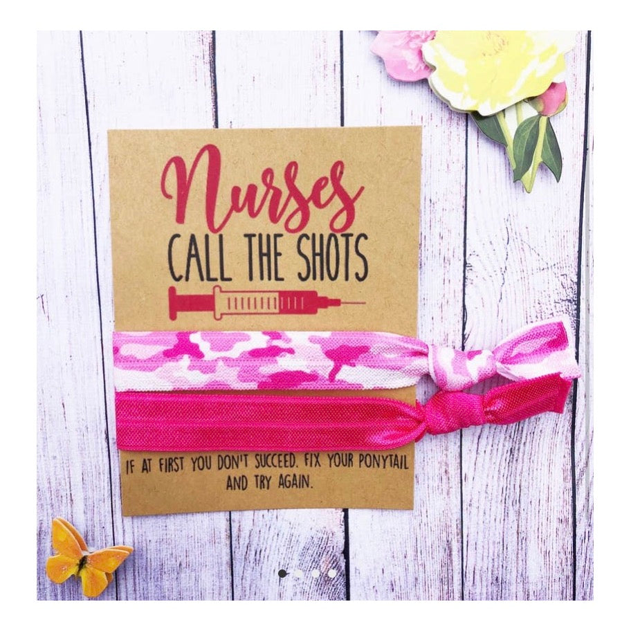 Nurses Call The Shots Hair Tie Set Wish Card