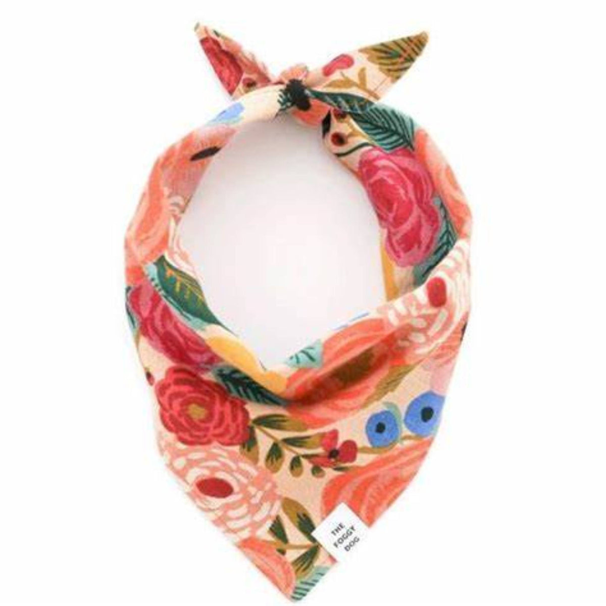 Painted Peonies Dog Bandana Natural