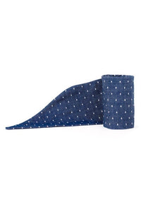 Dog Necktie: Denim Polka Dot