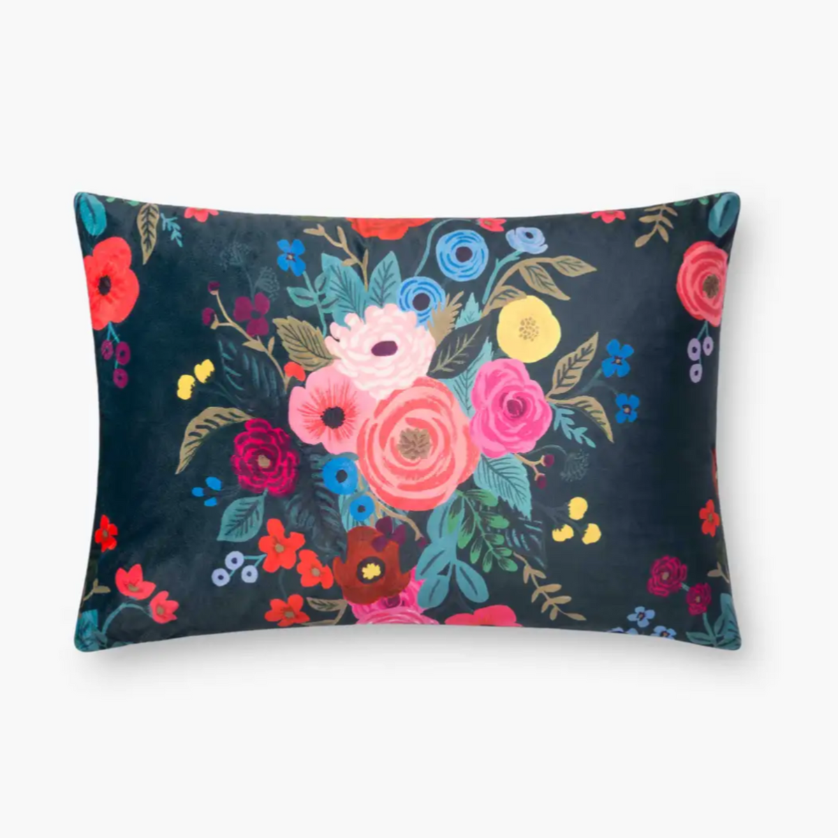 Rifle Paper Co: Velvet Juliet Bouquet Pillow- 26" x 16"