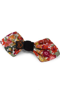 Dog Bowtie Red Floral Medium
