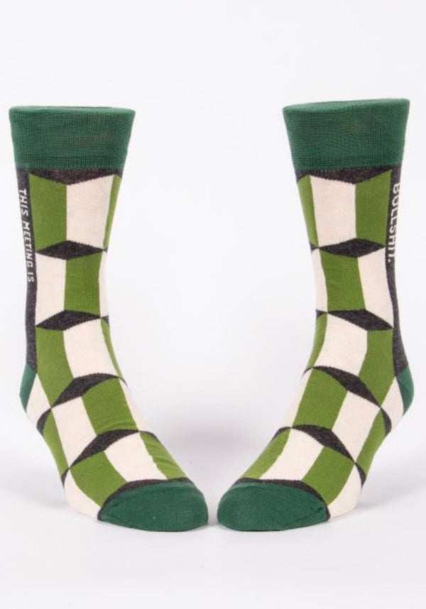 blue-q-SW828-this-meeting-is-bullshit-mens-crew-socks-green