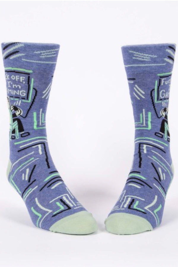 blueq-SW861-mens-crew-socks-fuck-off-i'm-gaming-blue-front