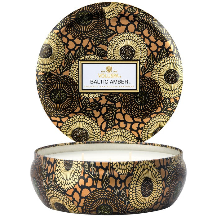 Voluspa: Baltic Amber 3 Wick Tin Candle