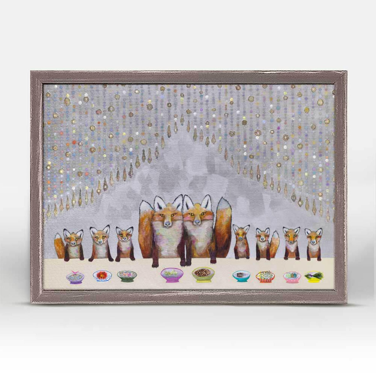 Fox Familia Mini Framed Canvas 7x5