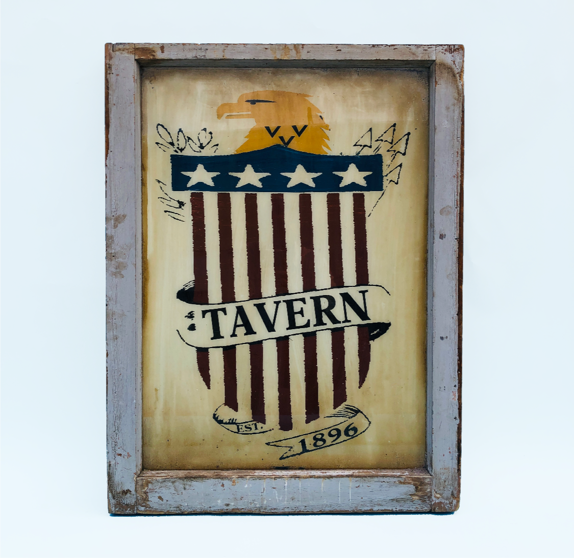 Tavern Painted Antique Window