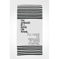 Wine Murder b/w striped small hand towel