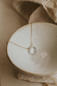 Crystal Dagger Necklace | 14kt Gold Fill + Sterling Silver
