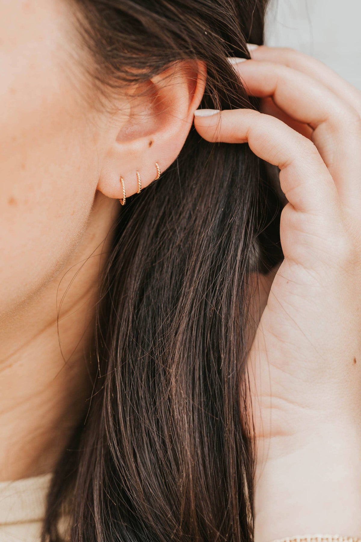 Tiny Hoops | 14kt Gold Fill + Sterling Silver