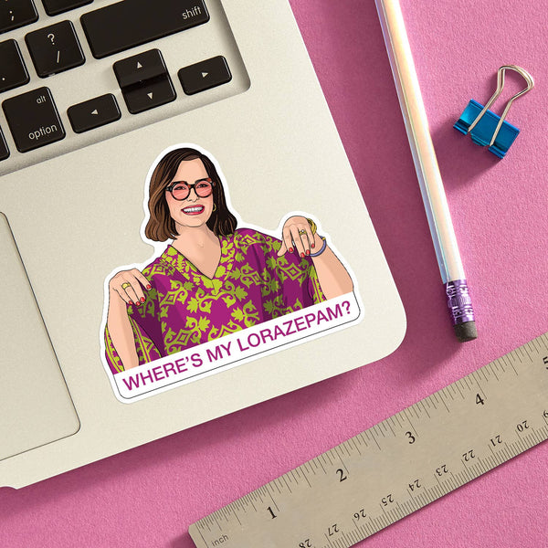 Where's My Lorazepam? Victoria White Lotus Die Cut Sticker
