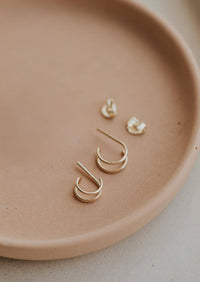 Double Up Posts | 14kt Gold Fill + Sterling Silver