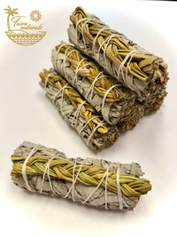 Braided Sweetgrass with White Sage Bundle