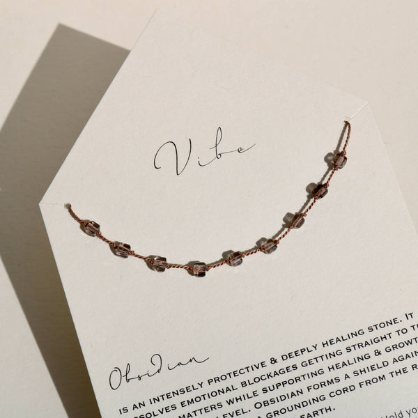 VIBE NECKLACE | ICE OBSIDIAN 9 STONE
