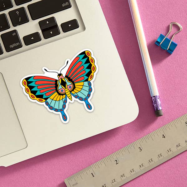 Butterfly Tattoo Art Die Cut Sticker