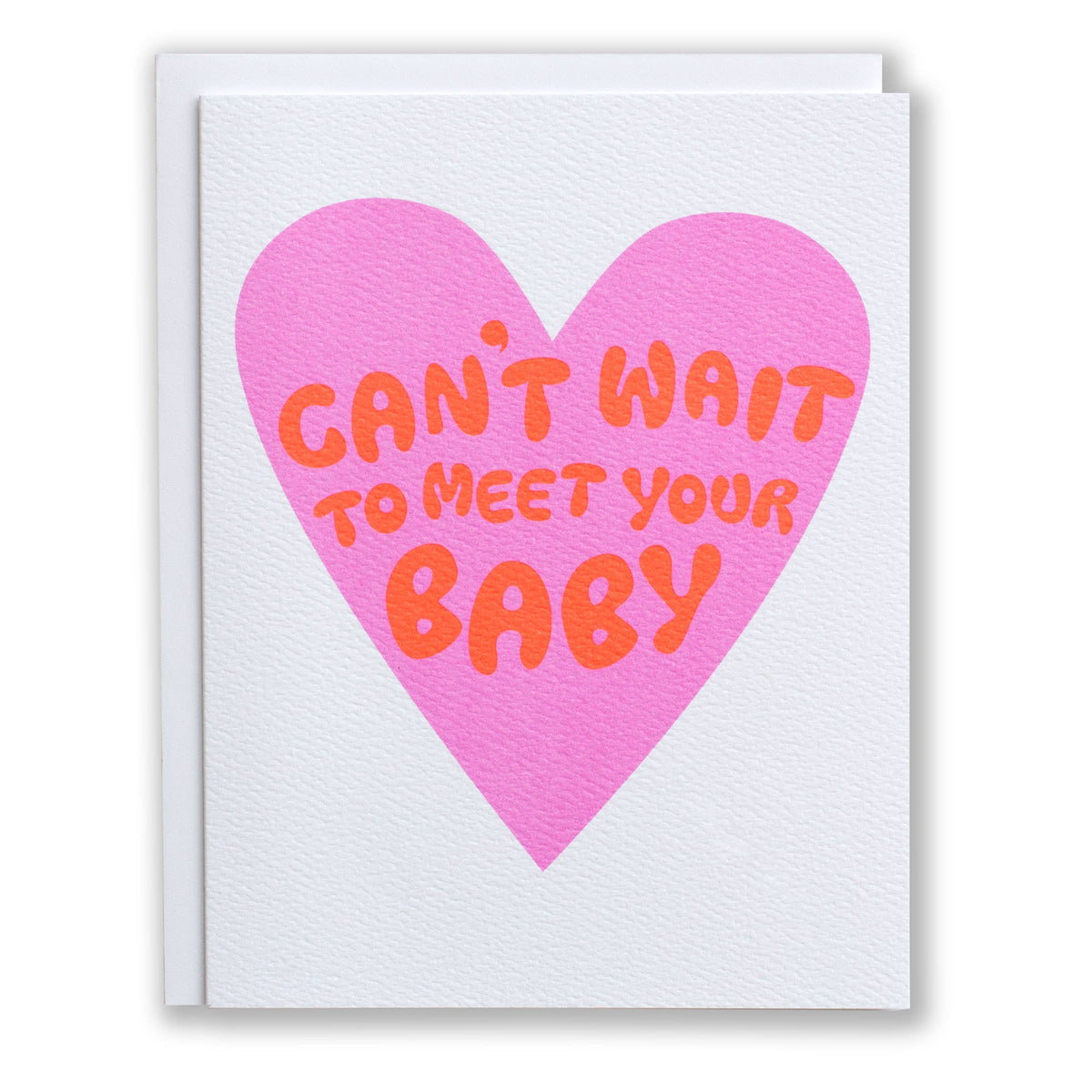Can't Wait to Meet Your Baby Heart Note Card in Neons