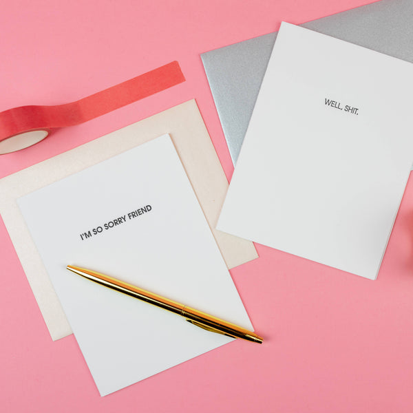 I'm So Sorry Friend - Sympathy | Support - Letterpress Card