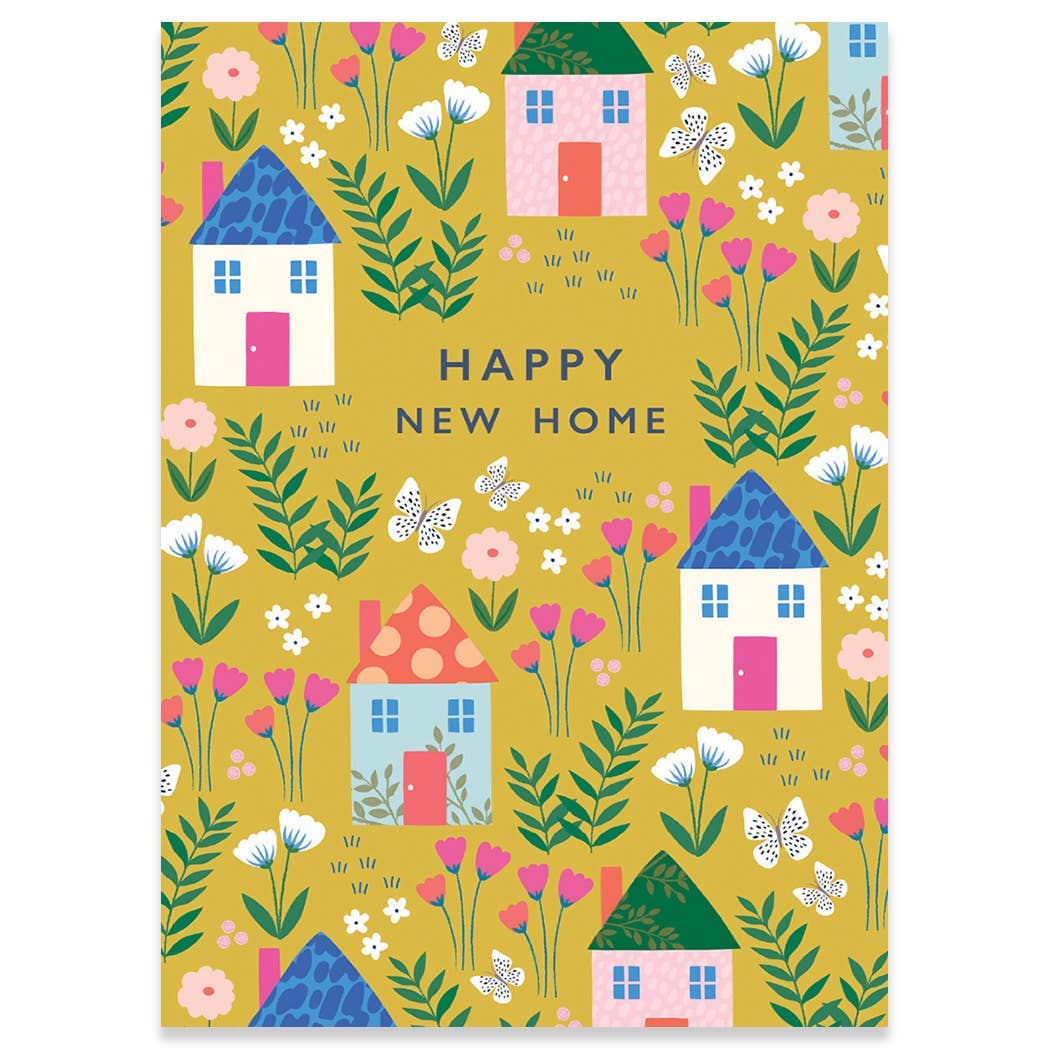 HOUSES IN MEADOW NEW HOME GREETING CARD 4.5 x 6.25"