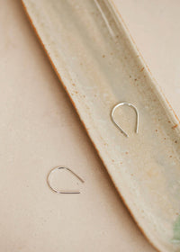 Tiny Horseshoe Earrings | 14kt Gold Fill + Sterling Silver