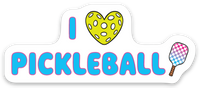 I Love Pickleball Die Cut Sticker