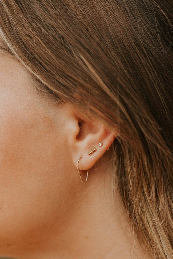 Twisted Tiny Horseshoe Earrings | 14kt Gold Fill + Silver