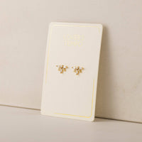 Harlowe Stud Earrings | Cubic Zirconia Studs | Pearl Accent