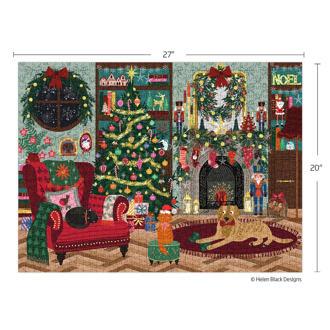 Festive Family Room 1000 Piece Puzzle Christmas Gift