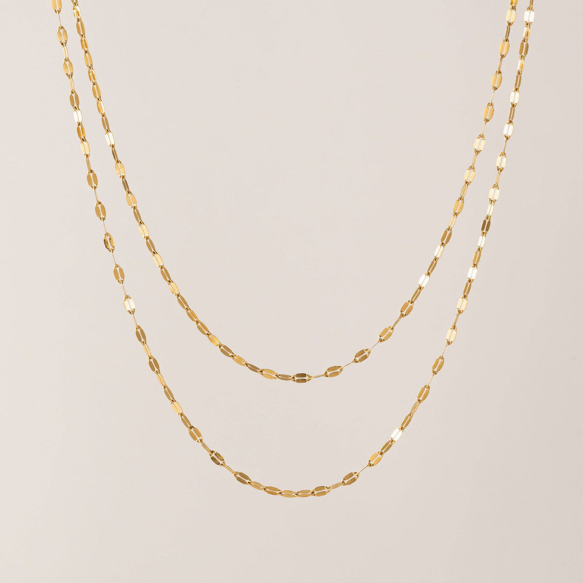 Ray Layered Necklace | Two-Chain Necklace | 18K Gold PVD