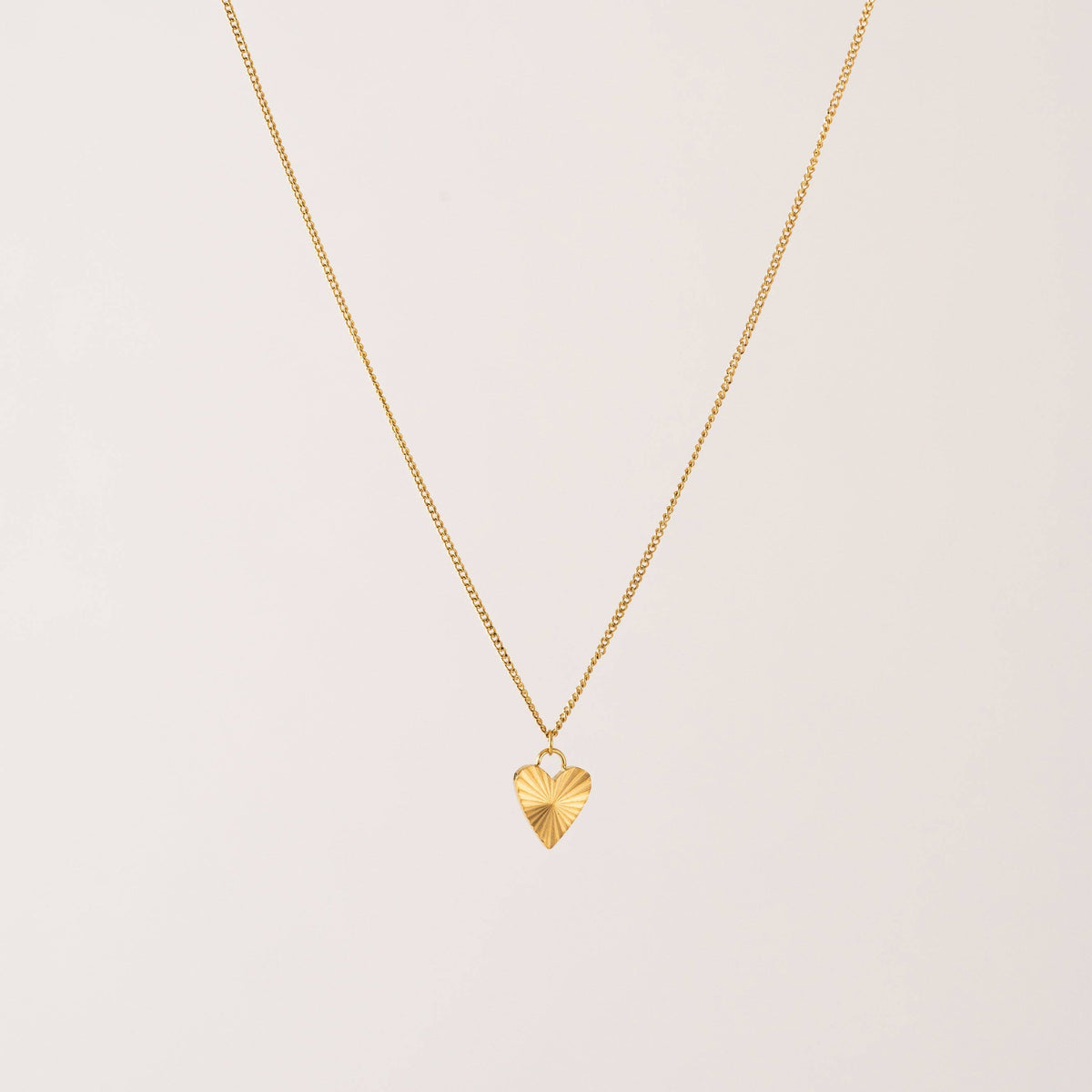 Fluted Heart Necklace