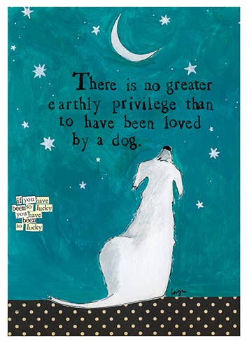 LOVED BY A DOG PET SYMPATHY GREETING CARD 4.5 x 6.25"