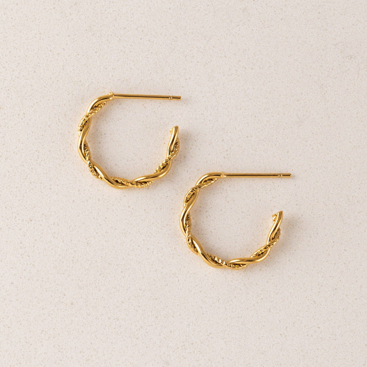 Josie Earrings | Twisted Hoops | Waterproof Gold Earrings