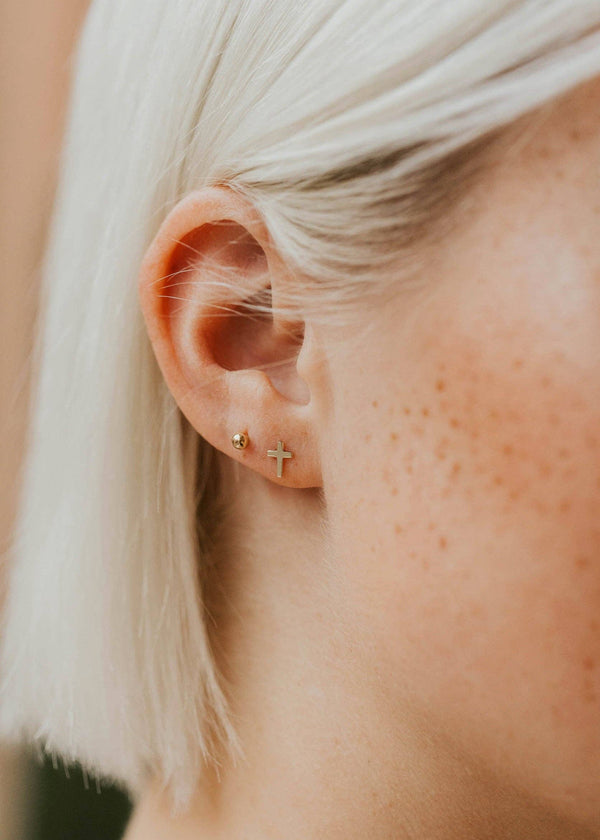 Tiny Cross Studs