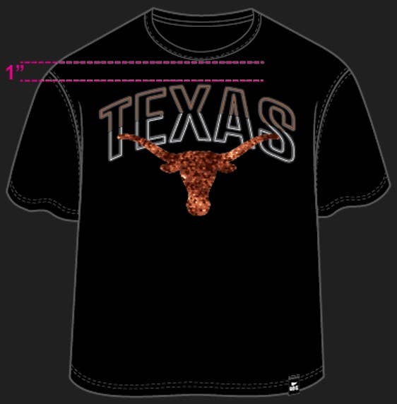 Texas Starlite Sequin Semi-Cropped Oversized Band Tee