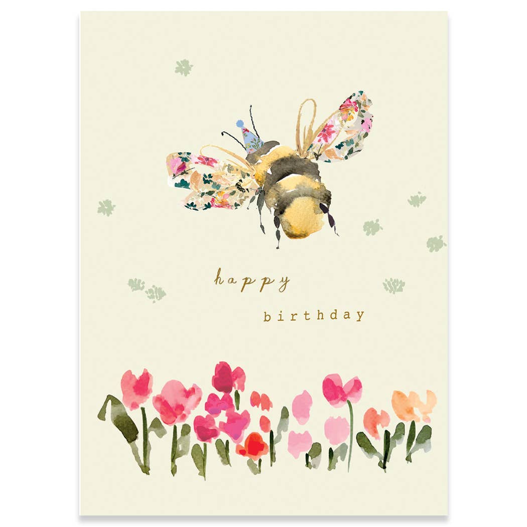 MEADOW BEE BIRTHDAY GREETING CARD 4.5 x 6.25"