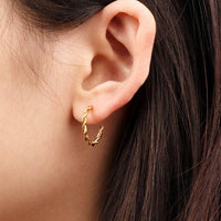 Josie Earrings | Twisted Hoops | Waterproof Gold Earrings