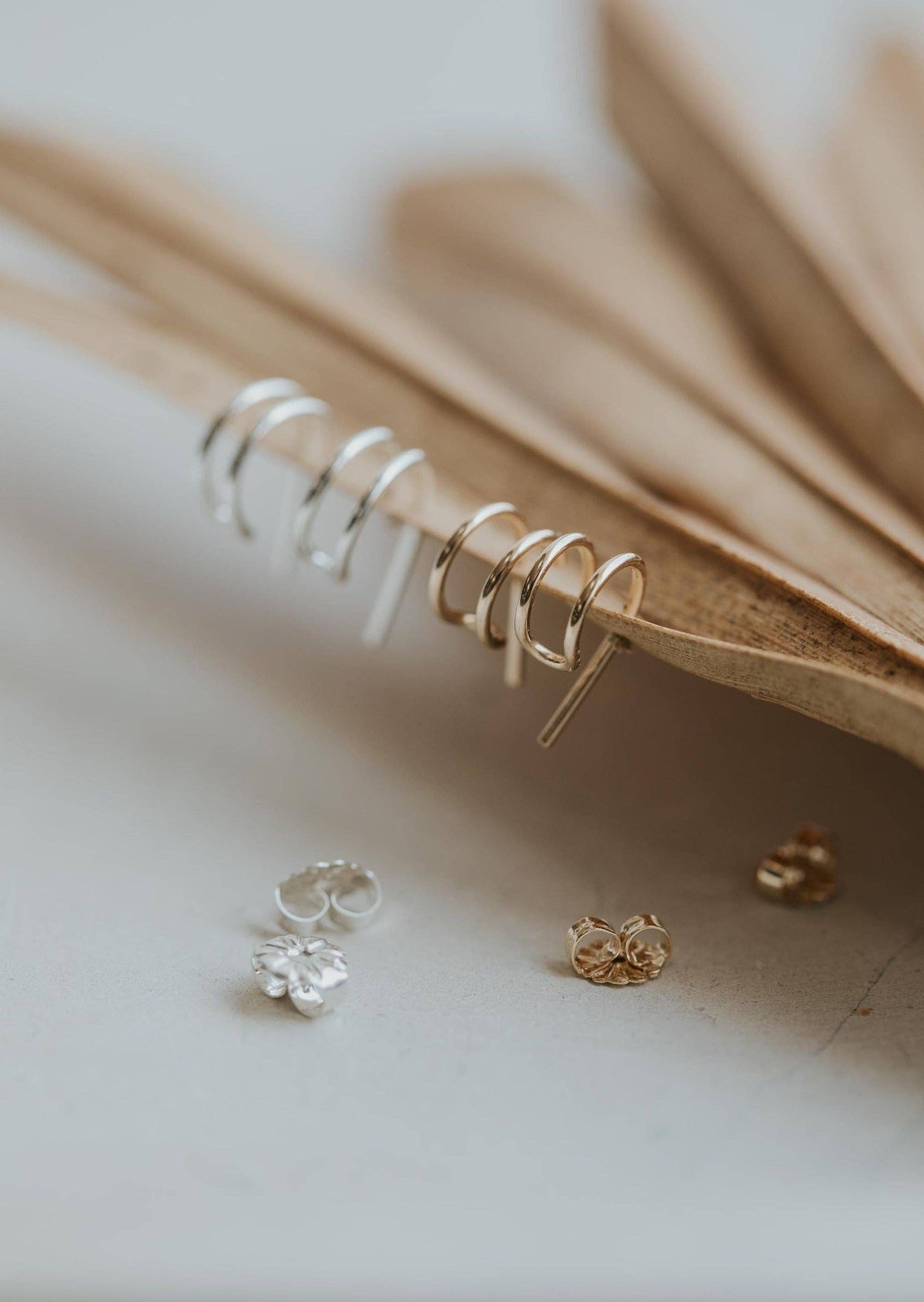 Double Up Posts | 14kt Gold Fill + Sterling Silver