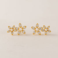 Lily Climber Earrings | CZ Climber Earrings | Floral Climber