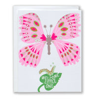 Caterpillar Butterfly Card for a New Baby