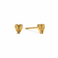 Fluted Heart Stud Earrings