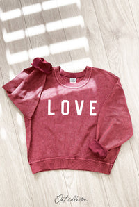 LOVE Cropped Thermal Vintage Pullover