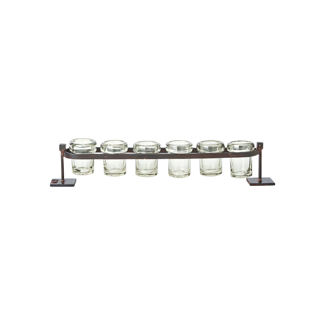Jan Barboglio 6-Step Firedance Railroad with hand blown votives