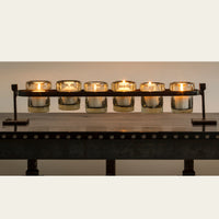 Jan Barboglio 6-Step Firedance Railroad with hand blown votives