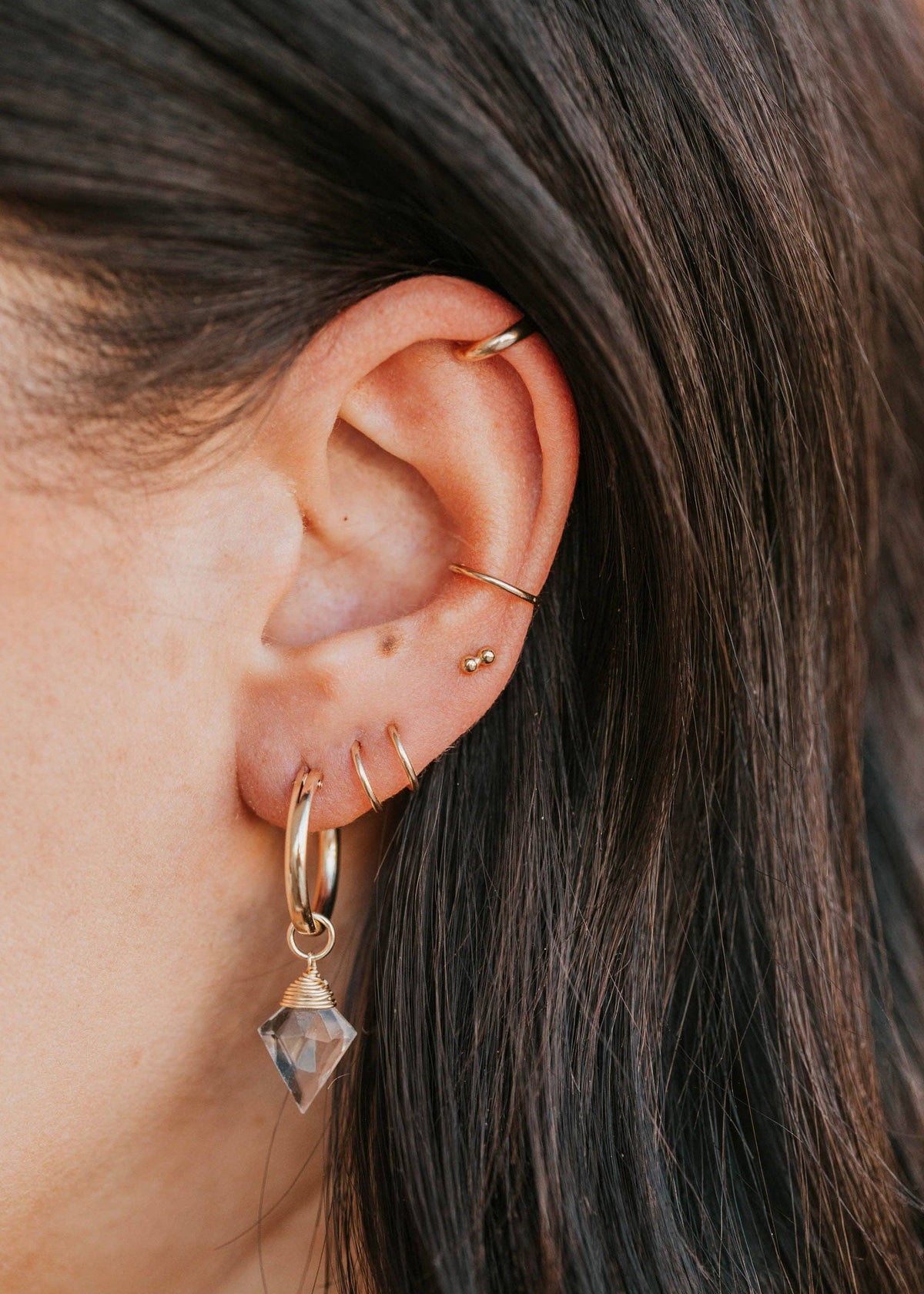Double Dot Studs | 14kt Gold Fill + Sterling Silver