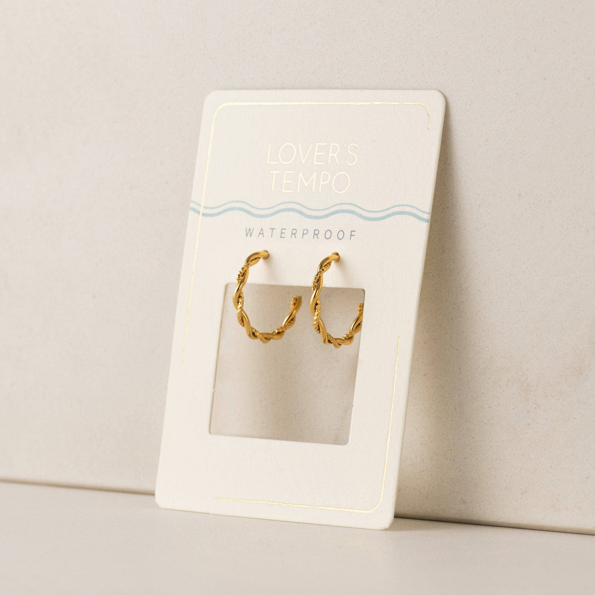 Josie Earrings | Twisted Hoops | Waterproof Gold Earrings