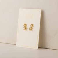 Lily Climber Earrings | CZ Climber Earrings | Floral Climber