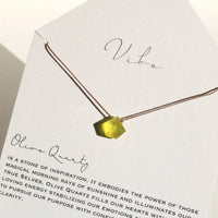 VIBE NECKLACE | OLIVE QUARTZ PENTAGON
