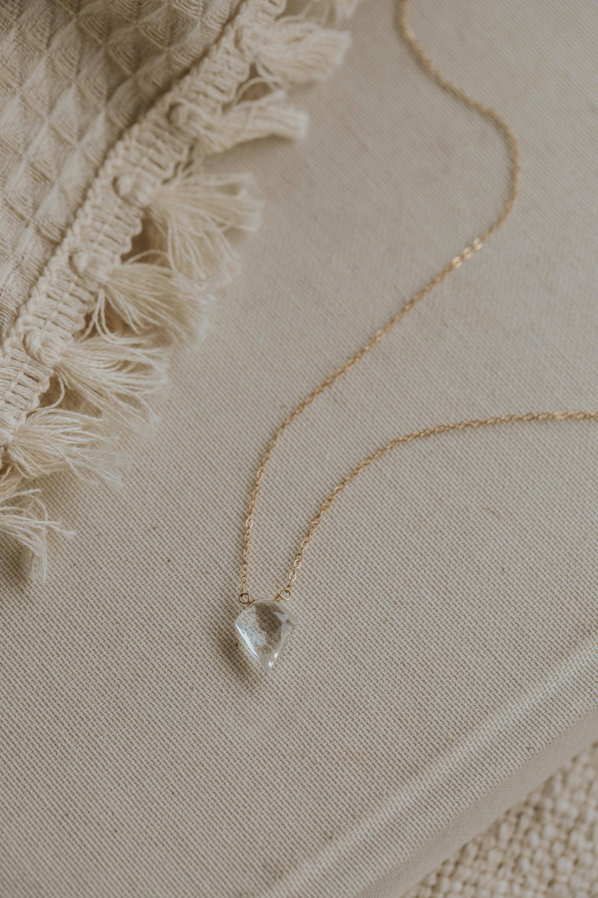 Crystal Dagger Necklace | 14kt Gold Fill + Sterling Silver