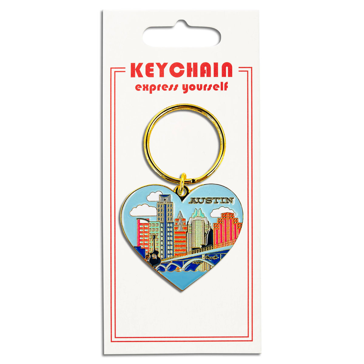Austin Skyline Heart Texas Keychain