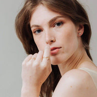 Harlowe Stud Earrings | Cubic Zirconia Studs | Pearl Accent